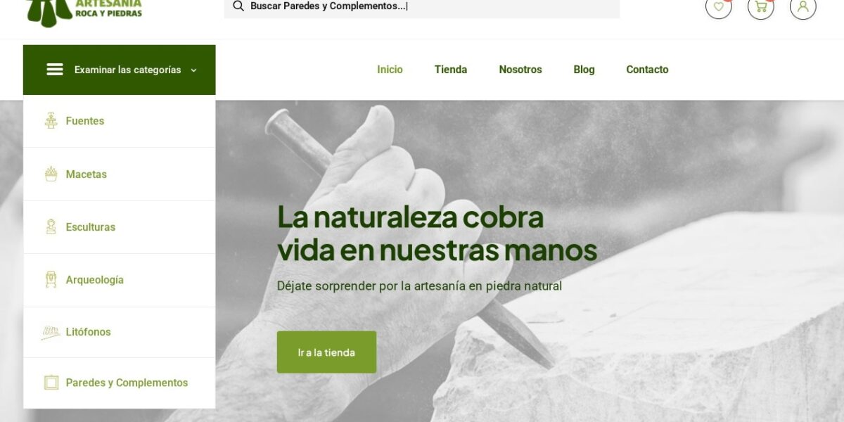 Artesanía Roca y Piedras — WordPress — captura del proyecto