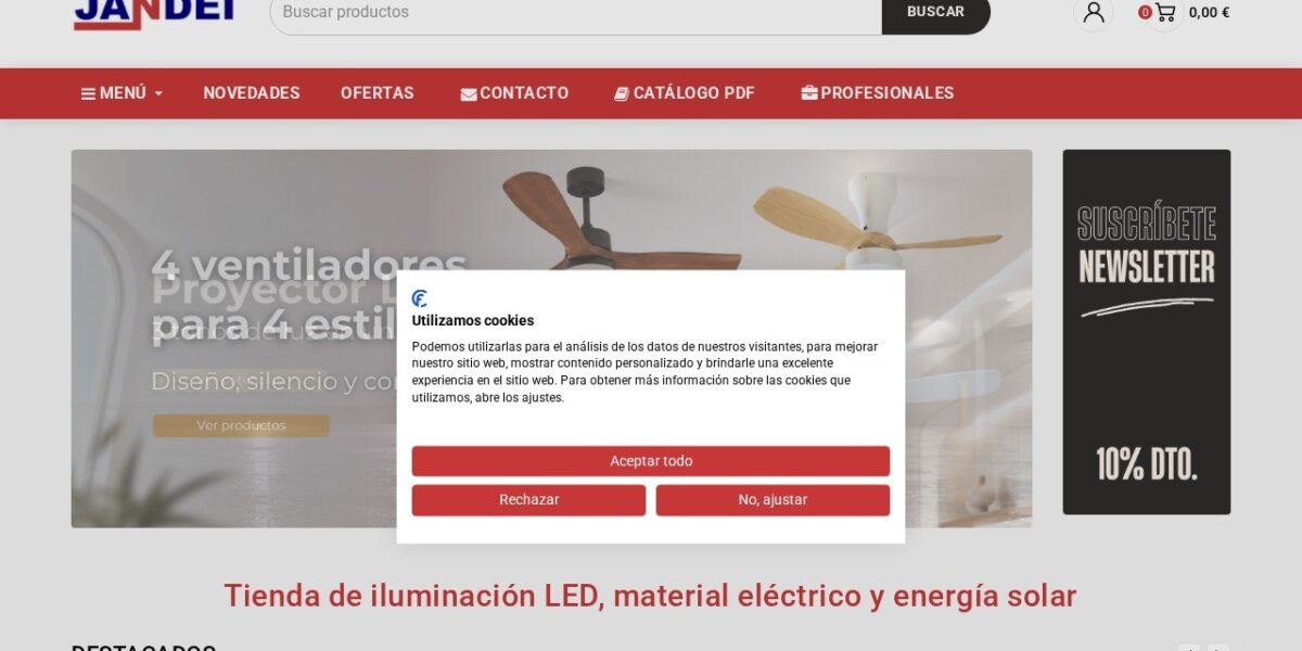 Jandei — PrestaShop — captura del proyecto
